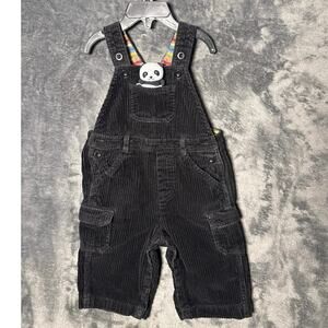 Gymboree 2007 Little Panda Corduroy Overalls Plush Pocket Pal Black 6-12 Months